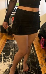 Black Mini Cargo Skirt Y2K