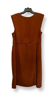 Womens A Line Dress Brown Stretch Midi Sleeveless Plus 22W New