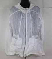 ladies ATHLETA white windbreaker jacket size S