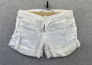 Juicy Couture Women's Chino Short Shorts Cuffed 100% Linen Size 8