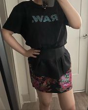 floral mini skirt