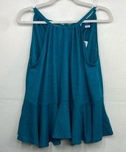 Old Navy Linen-Blend Peplum Halter Swing Top size Small