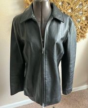 Y2K Womens Gap Black Leather Jacket Size L