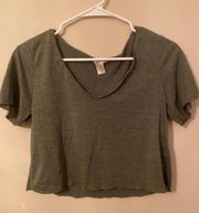 Green  Cropped Shirt