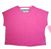 Betsey Johnson Performance Barbie Pink Short Sleeve Top Bubblegum Relaxed Fit