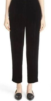 Lafayette 148 NWT Black HIgh Rise Velvet Ankle Length Dress Pants Trousers Sz 8