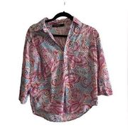 Lauren Ralph Lauren Paisley Pajama Top S