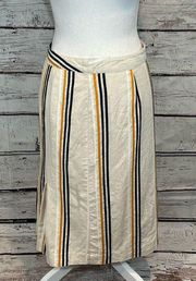 WHO WHAT WEAR Skirt Linen Blend Striped-2