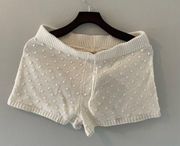 NWT Saltwater LUXE Knit Polka Dot Shorts in Cream Size Small