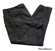 Ashley Stewart Sz 24 Black Jacquard Stretch Jeans