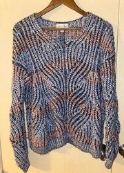 Knox Rose Oversized knit multi-colored sweater - size large