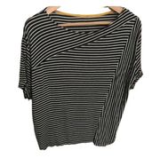 Black and White Stripe Short Sleeve Shirt