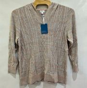 Market & Spruce Stitch Fix Womens Sweater Tan Size‎ 3X Afon Cable Knit Hooded