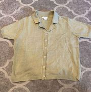 Vintage Hanes collection collared button front knit shirt size large made in USA