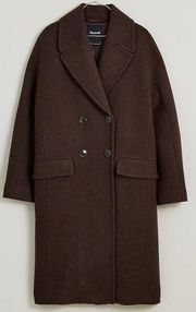 Madewell The Gianna Coat in Insuluxe Fabric Heather Cold Brew Size 6