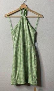 NEW Reformation Sidney Green Sequin Mini Halter Dress Size M