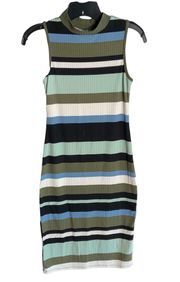 Multicolored Striped Stretch Knit Dress Jrs S 3-5