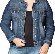 Lee Women's Modern Series Holden Denim Jean Jacket Size: Large Dark Wash