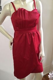 Metro style red satin sheen stretch party 🎉 dress