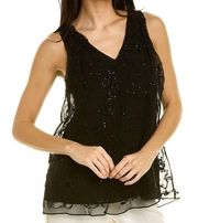 Brunello Cucinelli Silk Beaded Sleeveless Blouse‎