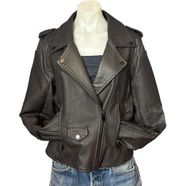 BlankNYC Faux Leather Motorcycle Jacket Black LARGE Cropped Mean Girls Biker NEW