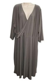 Jessica London V-Neck Gray Dress Plus Size US 26