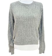 Womens grey knit Sweater with side tie