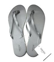 David’s Bridal | Mercury Gray Satin Flip Flops