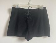 Vintage Express High Rise Lace Up Faux Suede Short Shorts Size 7/8