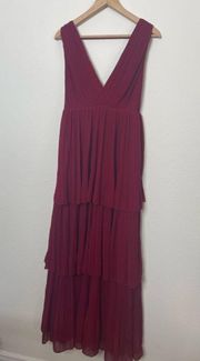 Fame And Partners The Callie Plunging-Neck Tiered Gown SIZE US 8