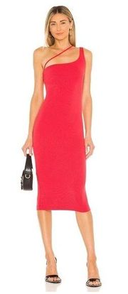 H:OURS Niall Midi Dress In Red