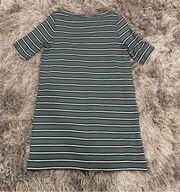 Lou & Grey Blue Black Striped Dress Large L