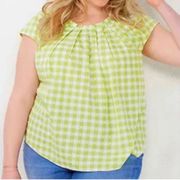 Green Gingham Checkered Top 