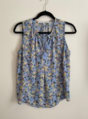 Blouse Sleeveless Blue floral tassel Women’s size small