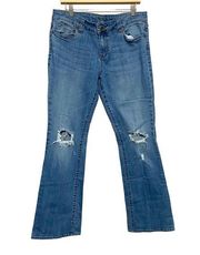 Kut From the Kloth Light Wash Distressed Flare Jeans