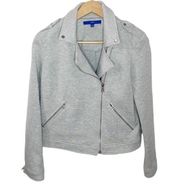 Apt 9 light grey space dye Ponte knit soft shell Moto jacket size S