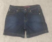 Gloria Vanderbilt Shorts Womens 6 Blue Denim Jean Mid Rise Distressed Dark Wash