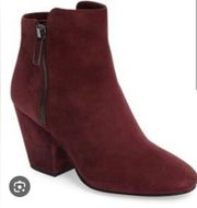 1.State burgundy suede side zip booties sz 7.5