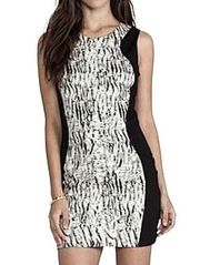 Parker Dress Size Medium Womens Sheath Bodycon Animal Print Wedding Gues…