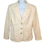 Dana Buchman Stripe Seer Sucker Blazer Peach Orange White 14