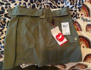 Army Green Jean Mini Skirt