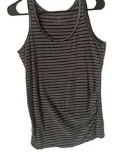 Pre Owned Women’s Motherhood Maternity Tank Top Black Gray Striped Sz Sm