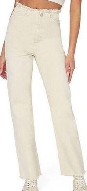 We Wore What Frayed Straight Jeans In Classic White / Cream Size 27 High Rise