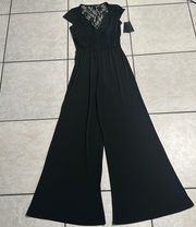 NWT Guess Faux Corset Jumpsuit Jet‎ Black