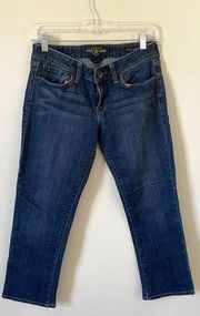 Lucky Low Rise Lola Ankle Crop Straight Denim Jeans Dark Wash Blue Size 6/28