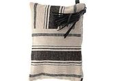 J. Jill Wristlet Wrist Strap Carrying Bag Purse Natural Jute Cream Black Stripe