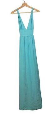 Yumi Kim Enchanted Aqua Blue Silk Maxi Dress M