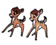 Brand New Womens Boutique Girls Walt Disney Bambi Deer Enamel Stud Earrings