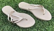 Havaiana Nova Tria Bronze Gold-Toned Solid Thong Flip Flops Sandals Size 39-40