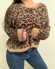 Cloth And Stone Fuzzy Leopard Sweater